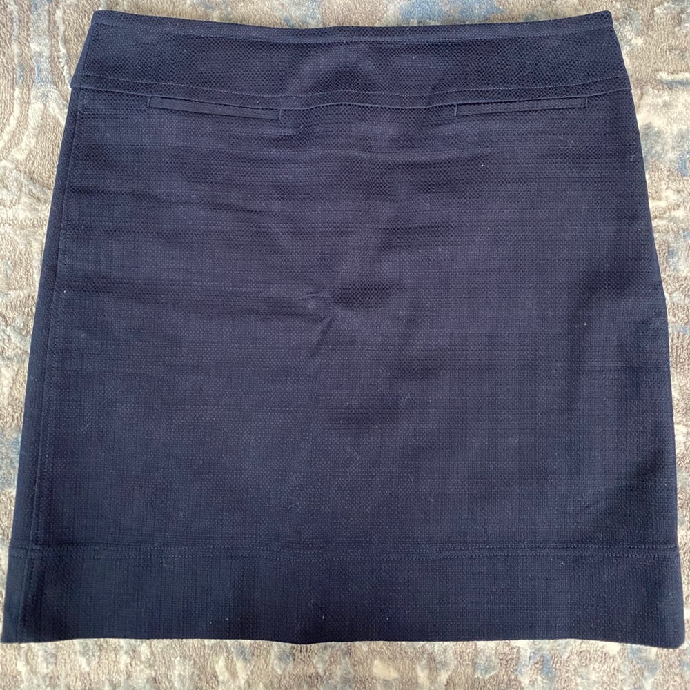 Talbots Navy Blue Cotton Skirt W/Lining Size 10